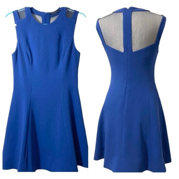 rag & bone Dresses & Skirts - Rag & Bone Sleeveless Ruby Dress in Blue Fit Flare Mesh Back Zipper MSRP  $475 6